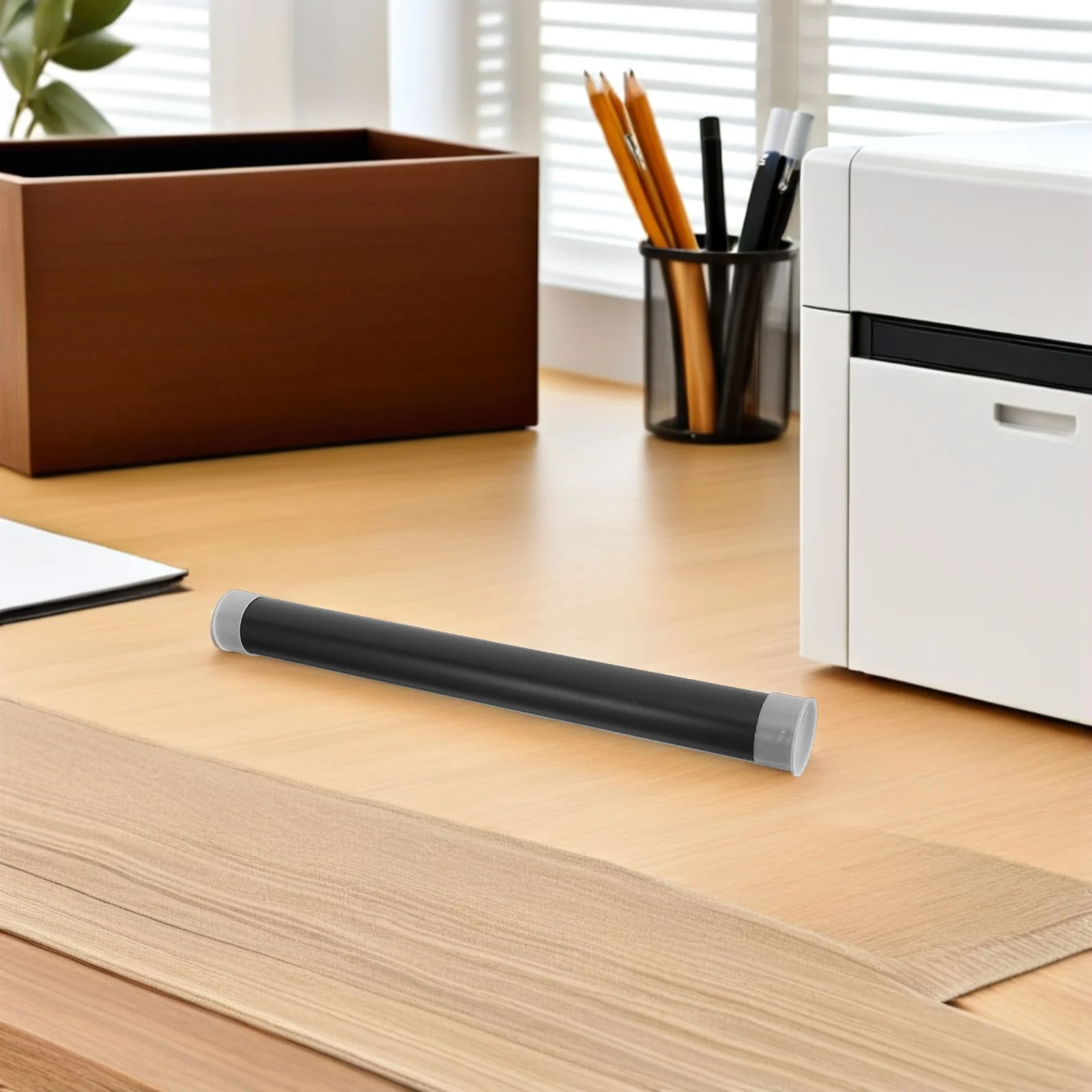 Tubos de armazenamento de plástico preto, recipientes cilíndricos para envio postal, para impressão artística, pôster, plano, artesanato, transporte de fornecimento, com 10 peças