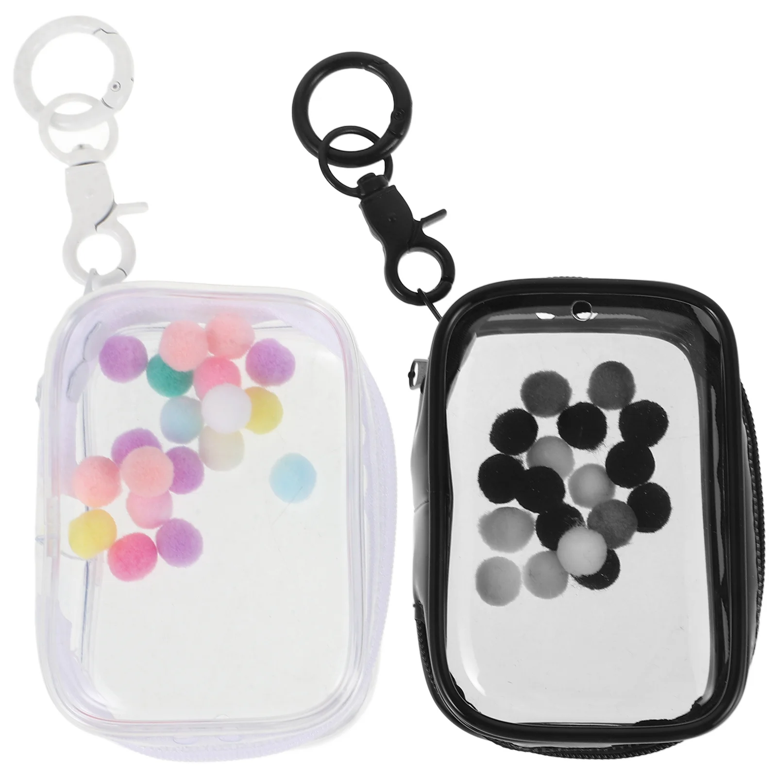 2 pçs saco de armazenamento de exibição transparente mini bolsa para figuras fechamento com zíper organizador transparente pequeno caso proteção