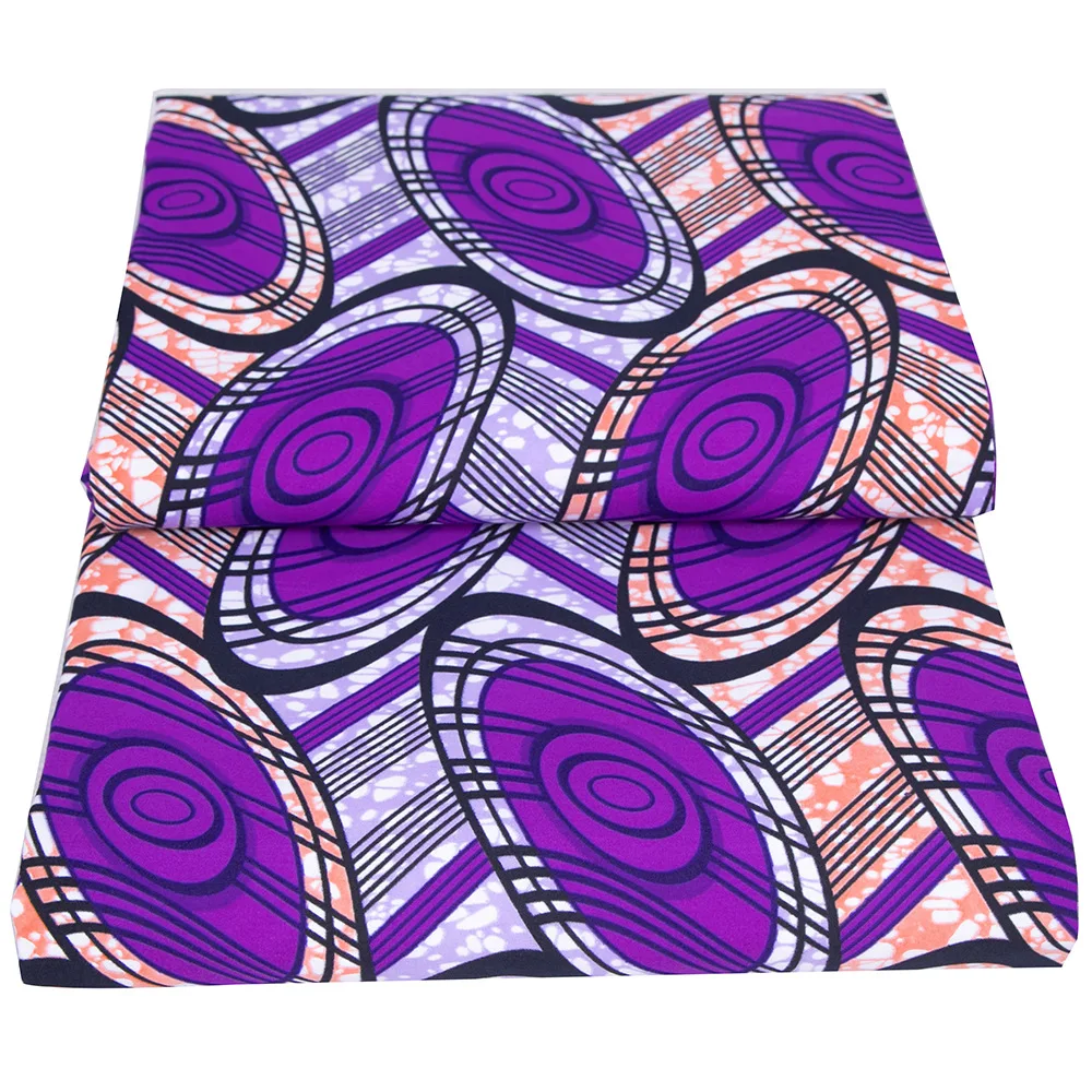 Purple Veritable Wax Guaranteed Real High Quality Wax Print Fabric Pagne African Ankara Polyester Fabrics 6 Yards For Garment