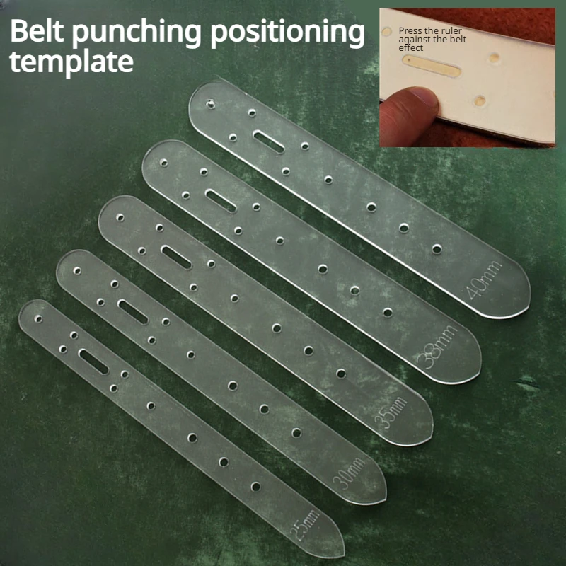 Belt Punch Positioning Template Acrylic Fixed Hole Plate Handmade DIY Plant-tanned Leather Belt Watch Connector Leather Tool