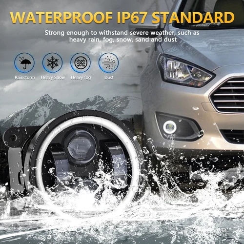 Imagen 2 del producto Luces antiniebla de haz alto y bajo Wrangler de 4 pulgadas, luces auxiliares de 220W y 6000K, luz de señal LED para vehículo todoterreno de 22000LM