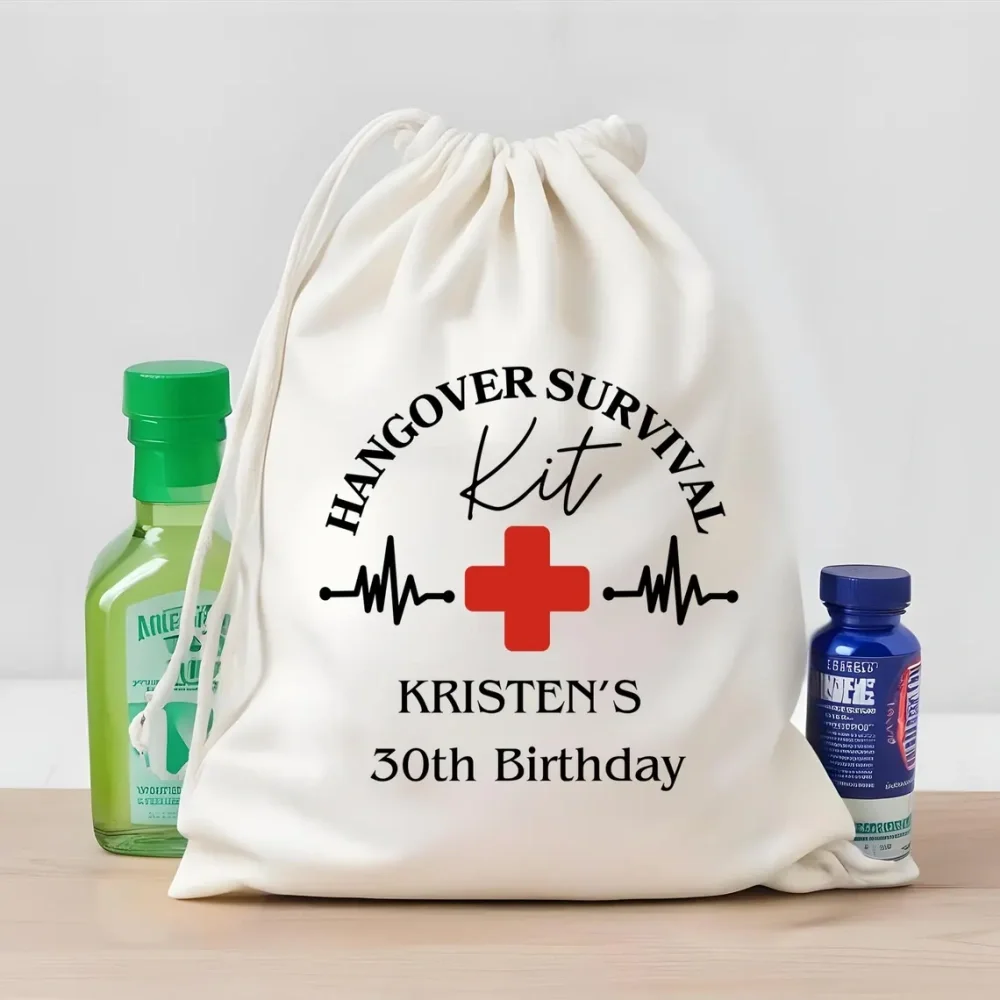 20 pcs Custom Hangover Survival Kit Favor Bags-Love Medicine Kit Bags-Medical Pouches-Custom Name Birthday Party Bags