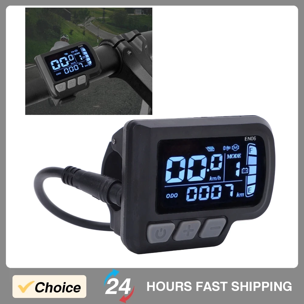 

Electric Scooter LCD Panel LCD-EN06 Panel with USB 6 Pin Water Resistant Connector 24-48V Easy Using Durable Cycling LCD Display