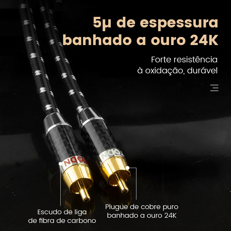 TODN Digital Audio Coaxial Cable 75Ωhigh end Rca to Rca Male Stereo Cable Speaker Hifi Subwoofer Cable AV TV