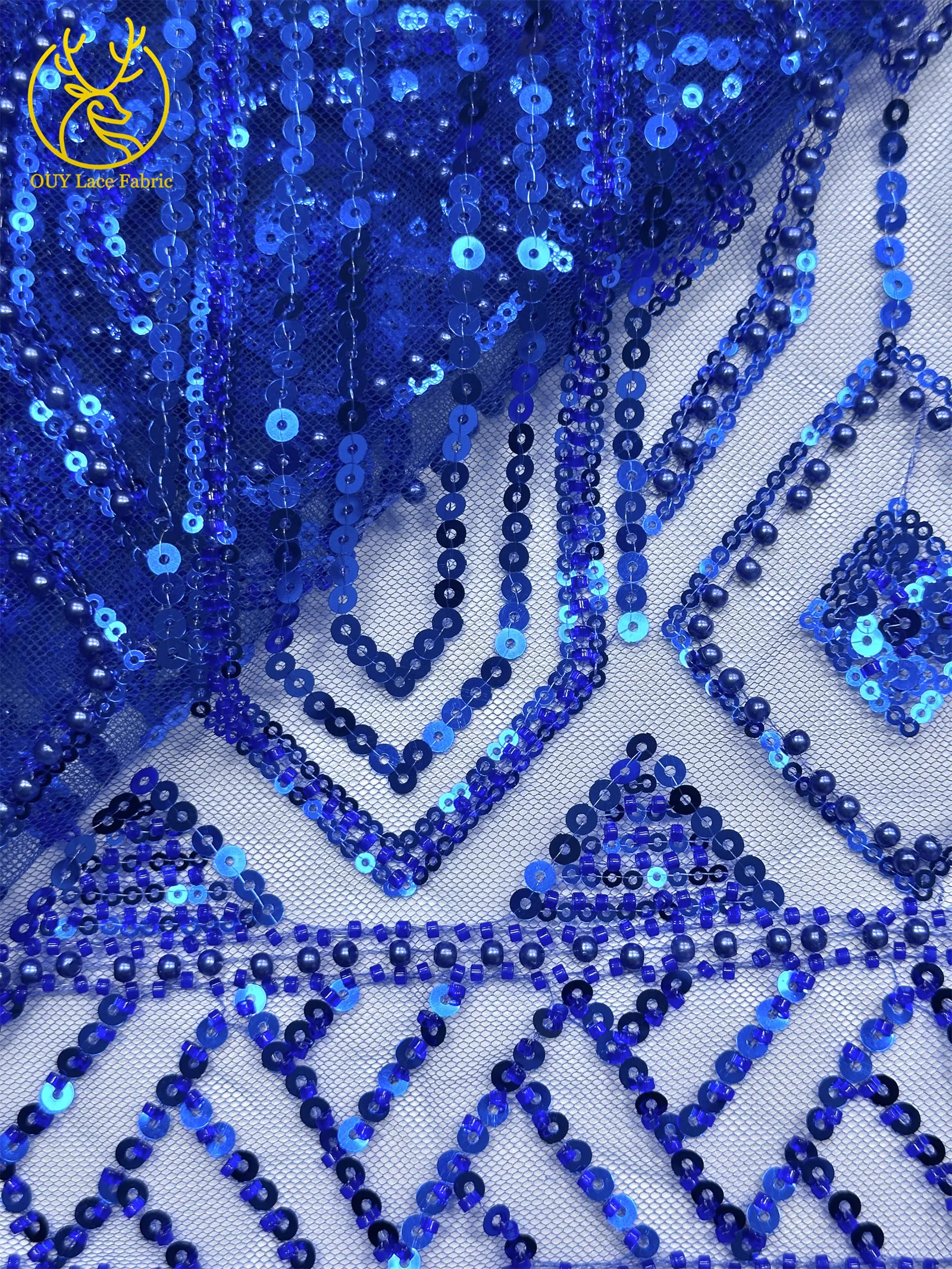 Gold Luxuriöser Afrikanischer Perlen-Spitzenstoff 2026 Hochwertiger Französischer Nigerianischer Mesh-Pailletten-Spitzenstoff für Party-Abendkleider Nähen – Detail 22