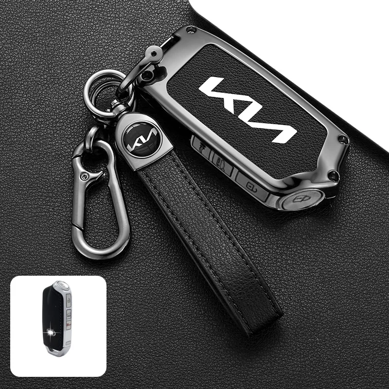 

Zinc Alloy Leather Car Smart Key Case Cover Keyless Shell For Kia KN Stinger Stinger GT GT Elite GT K9 Auto Interior Accessories