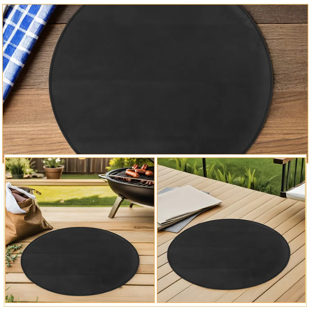24 Inch Round Heat Resistant Fireproof Mat Outdoor Bbq Grill Pad Fire Pit Floor Protector Camping Barbecue Deck Safety Mat view 2