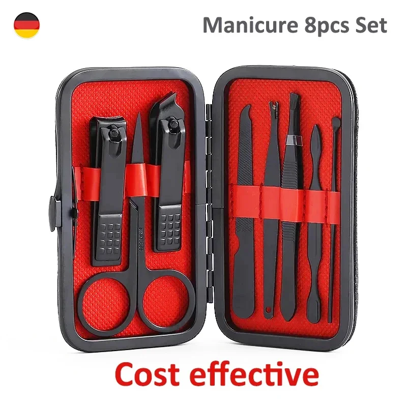 Ouriner 8 Pcs Professional Nail Cutter Pedicure Scissors Set Stainless Steel Eagle Hook Portable Manicure Nail Clipper Tool Set