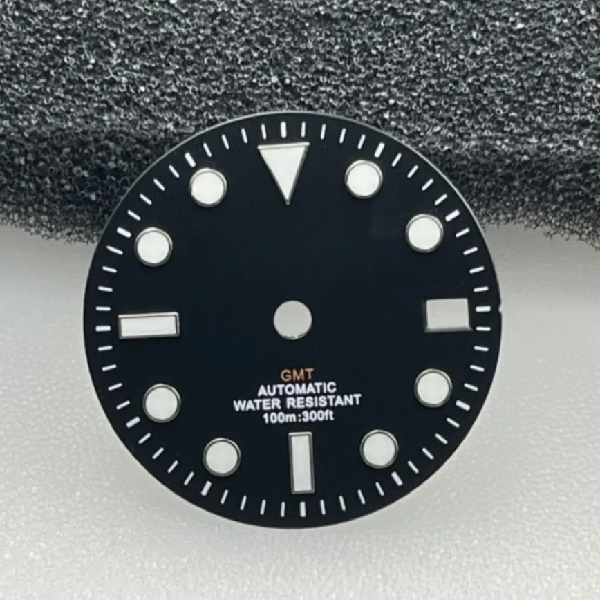 NH34 Dial 28.5mm GMT Dial White Black BGW9 Blue and Green Luminous Fit NH34/NH35/NH36 Movement Watch Accessories