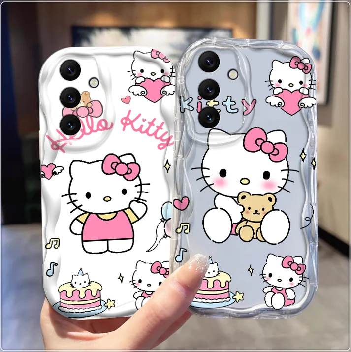 Pink Cartoon Hello Kitty For Samsung A55 A54 A53 A52 A35 A34 A33 A32 A25 A24 A23 A22 A21S A15 A13 A14 5G Wave Oil Soft