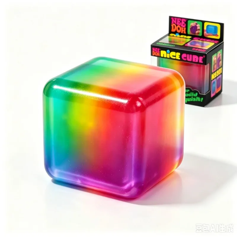 Nee Doh Nice Cube Entspannungsbox Regenbogen-Jelly Squeeze Pinch Musik Hyperaktivitätsstörung Autismus Sensorisches Entspannungsgeschenk – Detail 3