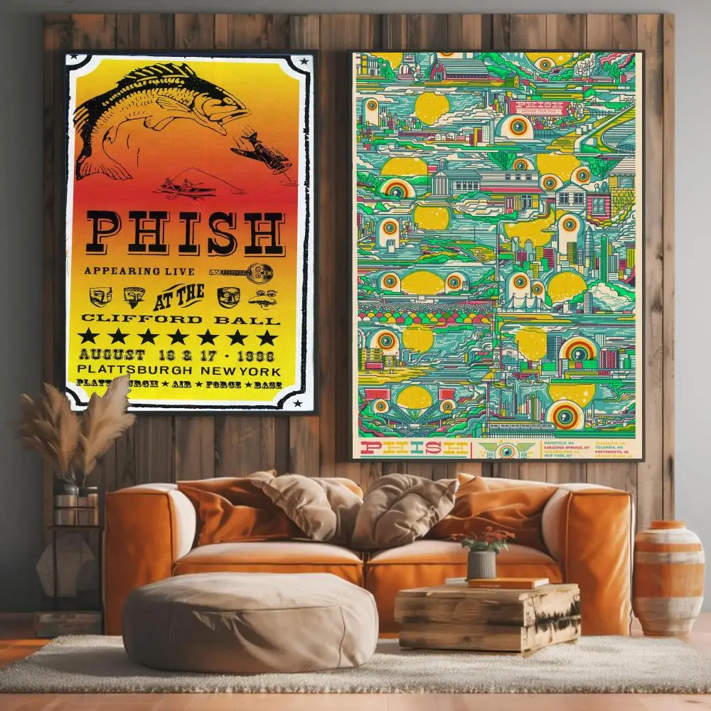 band P-Phish-H Painting Calligraphy Artwork for Living Room Bedroom Office Home Decor