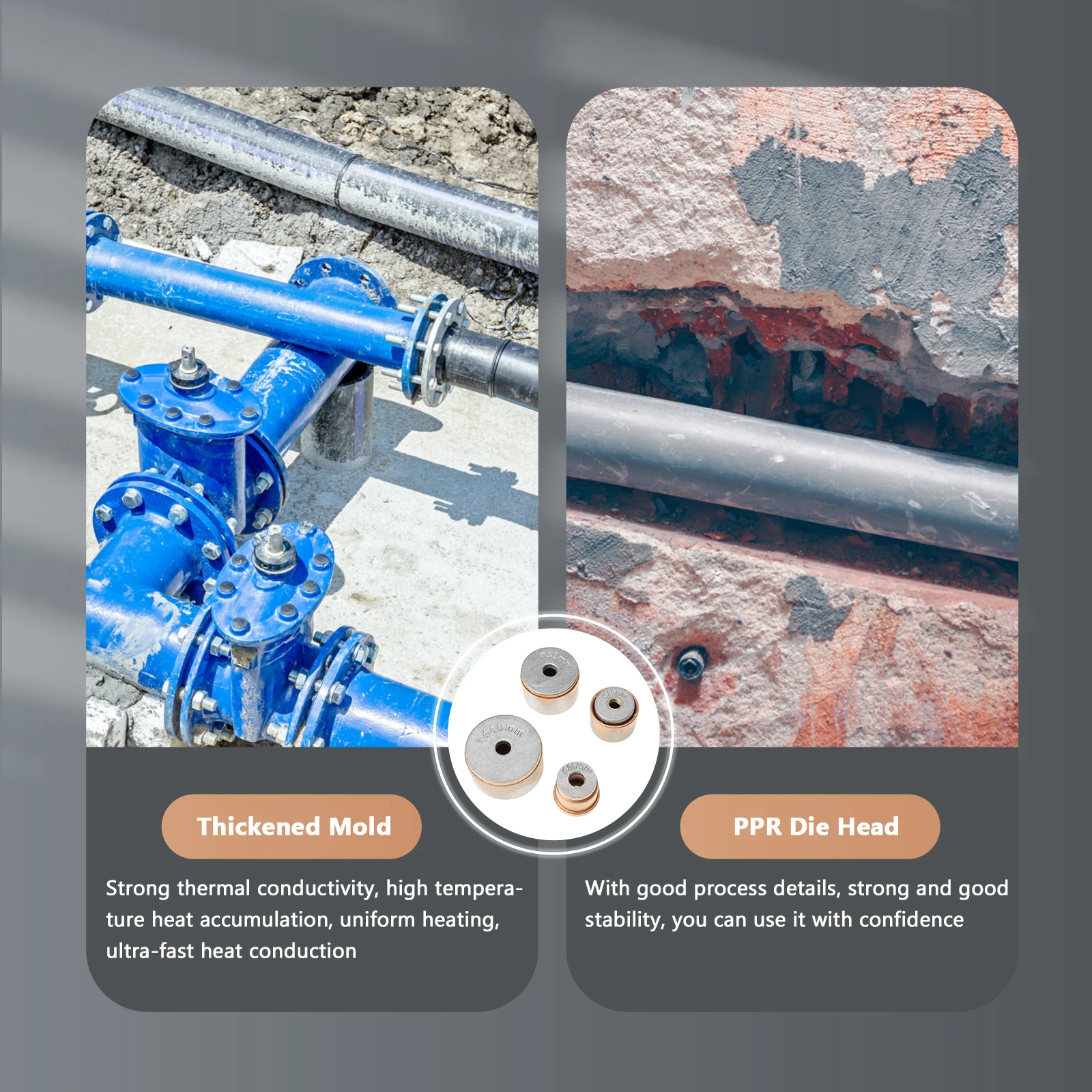 

1pcs Non-Stick Welding Molds Plumber Tool Ppr Hot Melt Machine Die Head Thickened High Temperature Durable Efficient