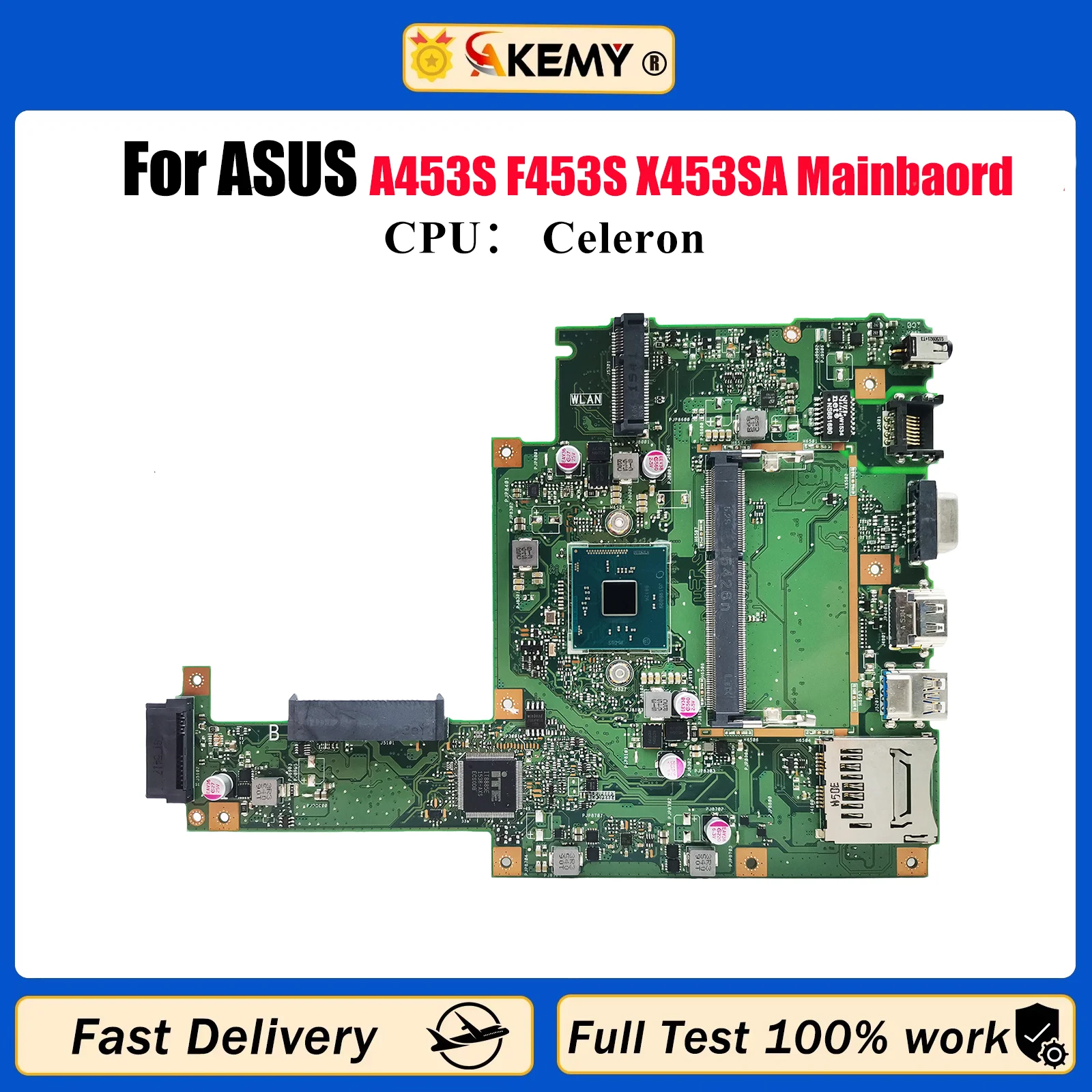 

Материнская плата для ноутбука X453SA для ASUS VivoBook X453S A453S F453S X453SA, материнская плата для ноутбука с процессором Celeron, 100% тестирование, ОК, быстрая доставка
