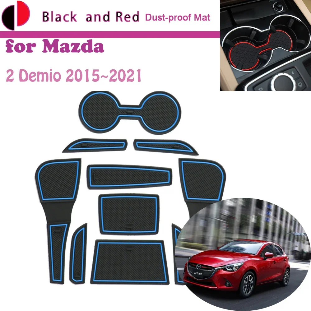 

Rubber Door Groove Mat for Mazda 2 Demio Toyota Yaris DJ DL 2015~2021 Cushion Gate Storage Slot Coaster Dust-proof Car Sticker