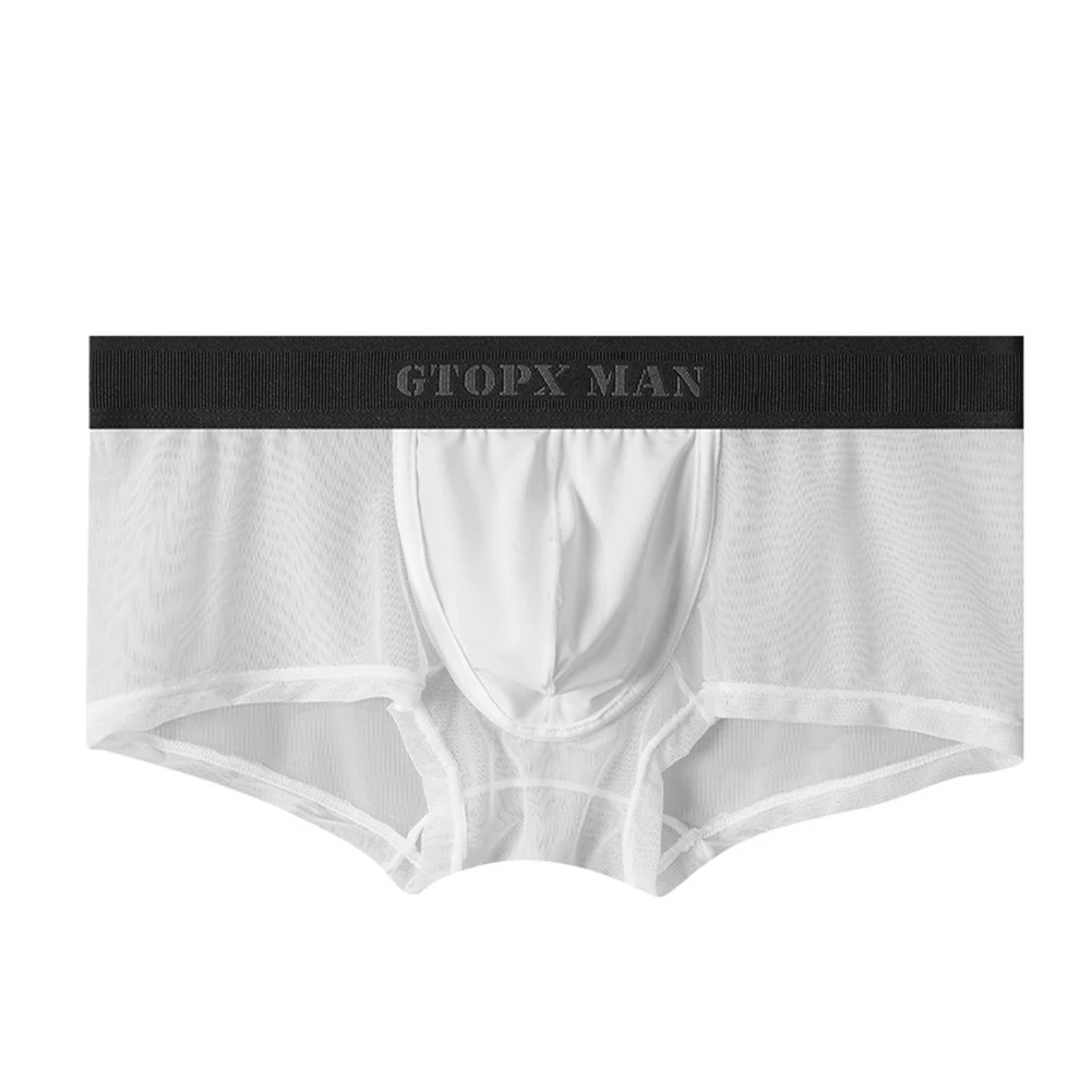 Hete Verkoop Sexy Mannen Slips Mesh Doorzichtige Hoge Kwaliteit Zakje Bikini Ondergoed Zacht Ademend Lichtgewicht Onderkleding