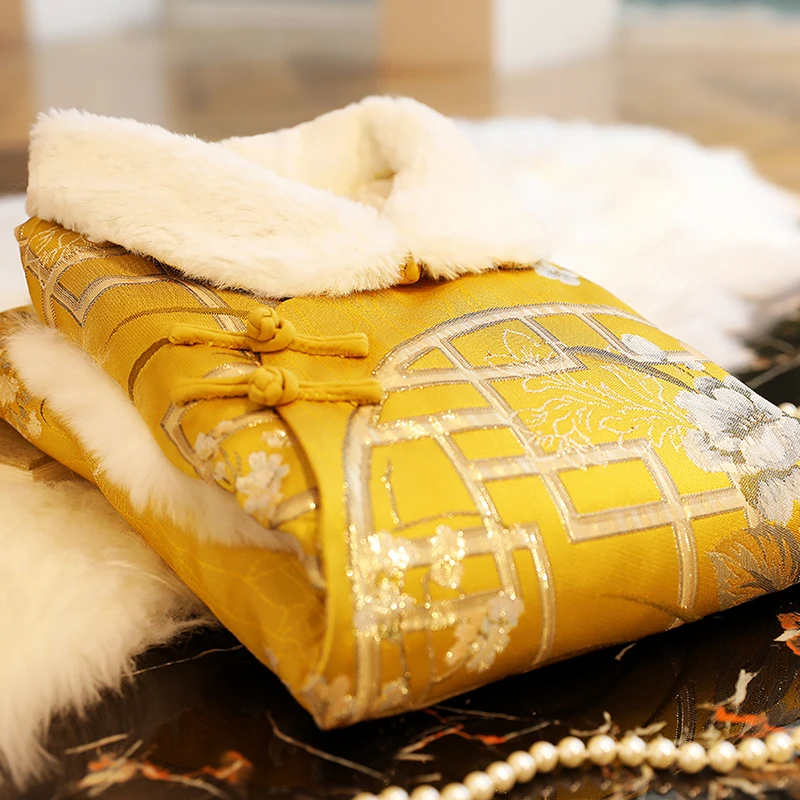 

New Year Winter Thiened Cotton Vest Autumn Winter Sle Improved Top Warm Polyester Fiber No Sve Floral Pattern