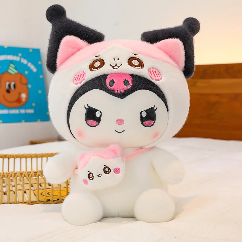 40CM Sanrio Pluche Gevulde Pop Leuke Rugzak Kuromi Pluche Kussen Kinderdoek Pop Verjaardagscadeau Kawaii Kamer Decoratie