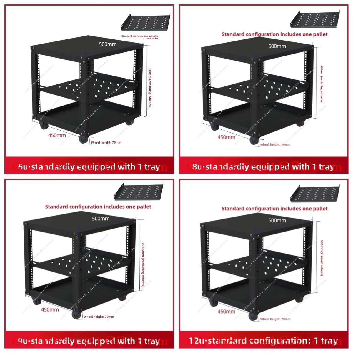 12U 9U Microphone Cabinet Simple Open 19 Inch Mobile Aviation Power Amplifier Audio Rack Equipment Case