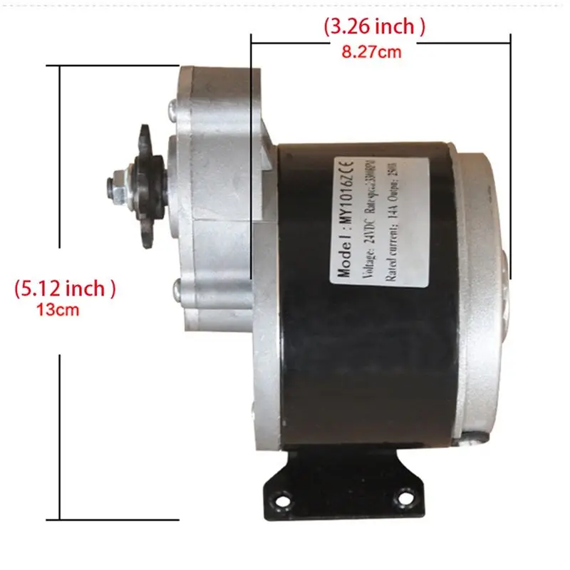 Gear Brushed DC Motor 24V 250W Controller Throttle Replacement For Electric Bicycle image 6