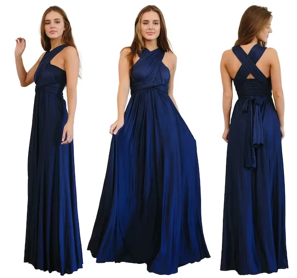 Navy Infinity Convertible Dress Multiway Maxi Bridesmaid Dress Formal Wrap Wedding Evening Dress Wedding Cocktail Floor Length