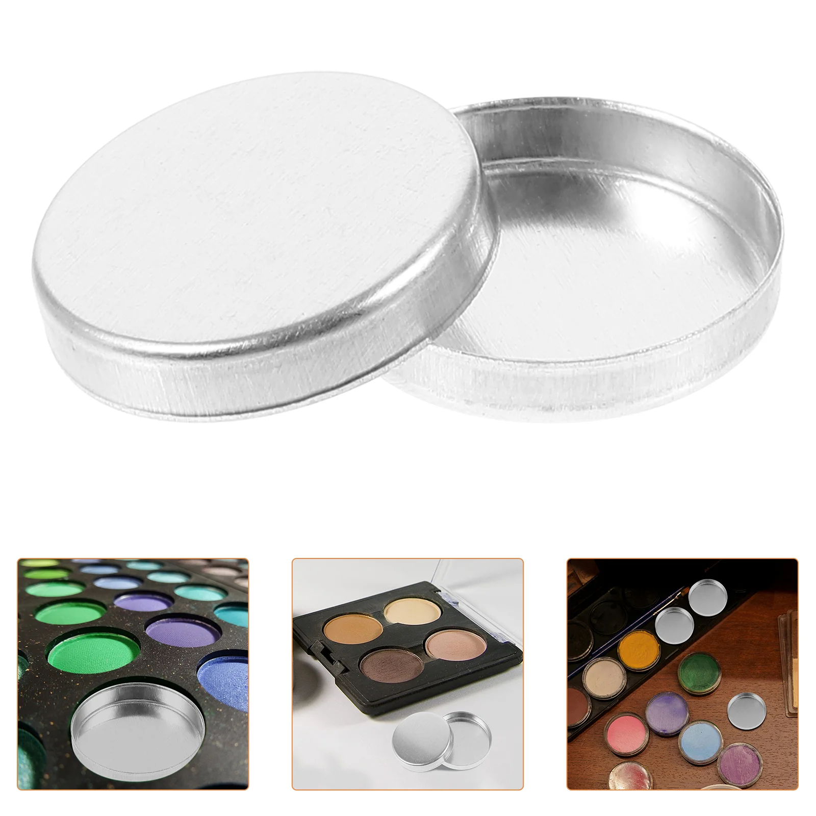 10 Pcs Pressure Plate Packaging Box Makeup Pallets Eye Shadows Eyeshadow Pan Empty Tray Platen Aluminum Holder for Case