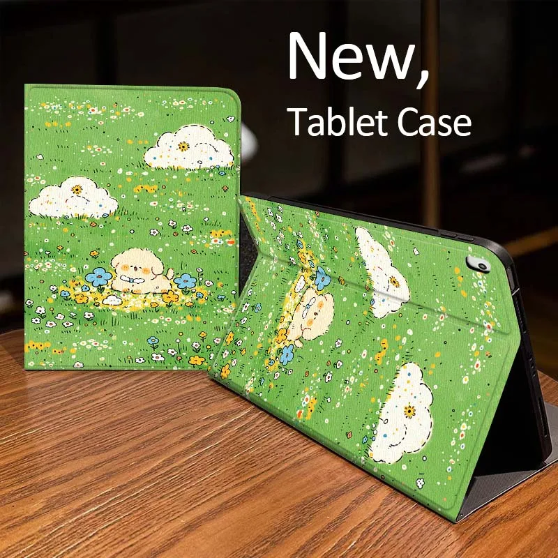 

Cartoon Puppy Cloud Grass For iPad Pro mini Air 1 2 4 3 5 6 7 8gen 9gen 11 M2 M3 M4 6th 7th 10th 11th Gen 2025 Tablet Case