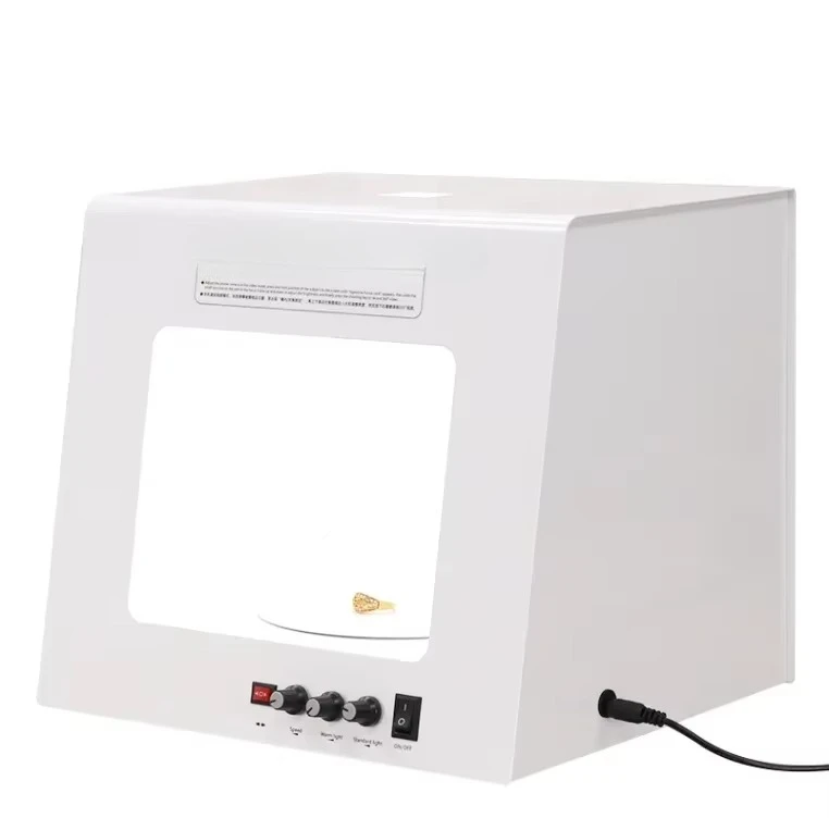 Mini Photo Studio Photography Light Box Softbox Dimmable Rotating Turntable For Jewelry Photography Video 3D Scanning