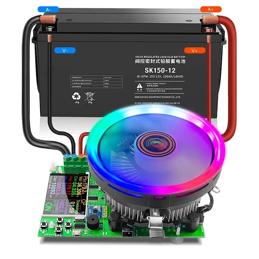 เครื่องทดสอบโหลดอิเล็กทรอนิกส์เครื่องทดสอบโหลดแบบ USB 0-200V 20A 180W ปรับได้โมดูลทดสอบความจุของแบตเตอรี่แบบคงที่