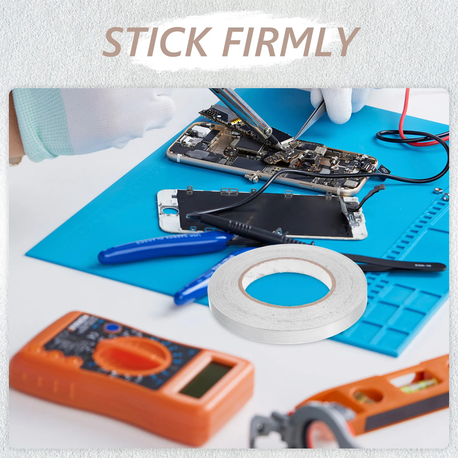 1 Roll 50M Fire Resistant Aluminum Foil Tape Self Adhesive Thermal Conductive Shielding Tape for Computer Wiring Hvac Sealing