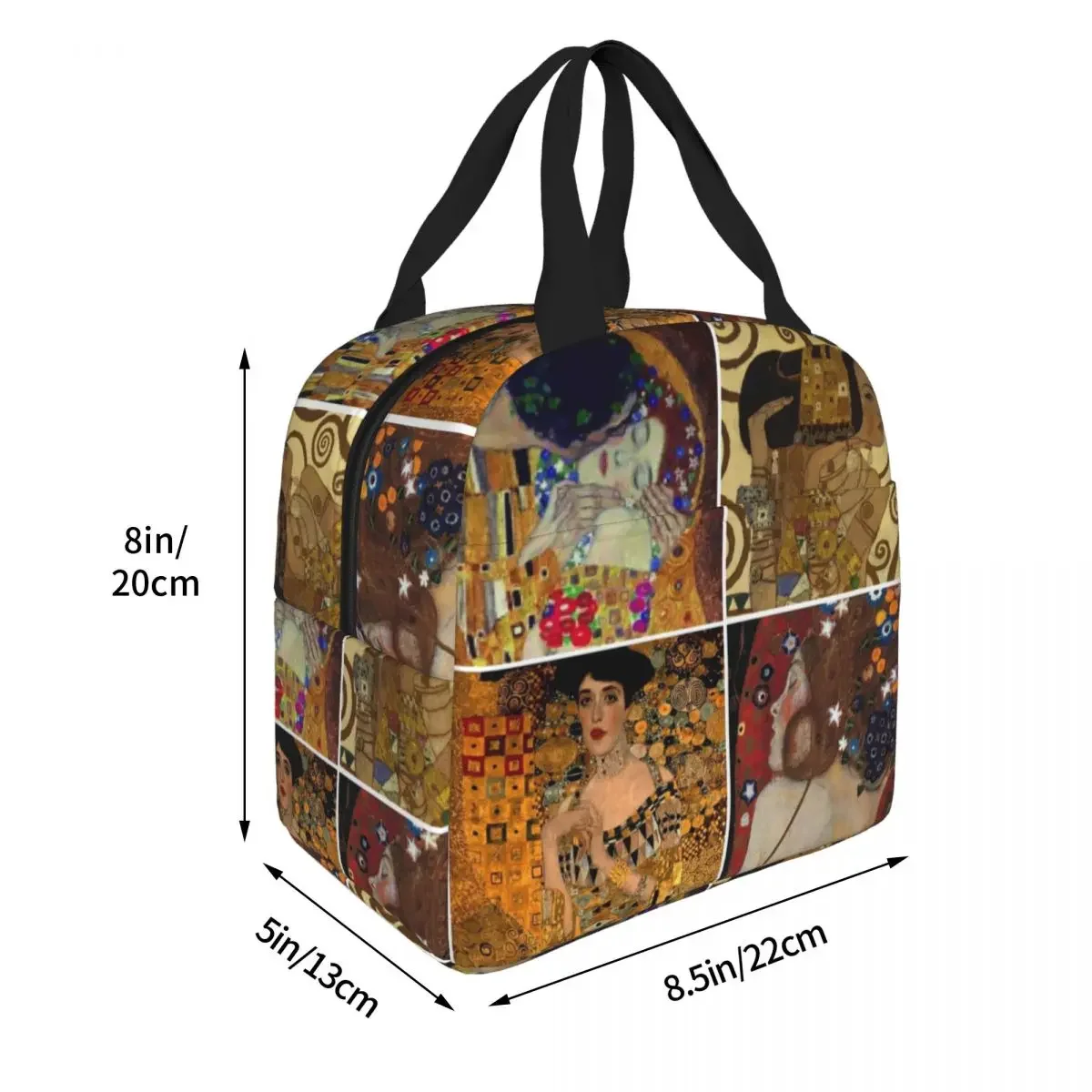 Gustav Klimt Freyas Insulated Lunch Bags Tree Of Life The Kiss Adele Bloch-Bauer Lady Meal Container Cooler Bag Tote Lunch Box