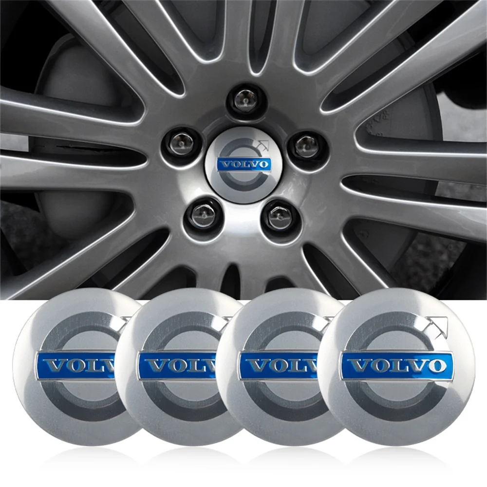 4pcs Car Wheel Center Hub Stickers Car Wheel Center Hub Caps For Volvo xc60 xc90 s80 v60 c30 v40 v90 Auto Decoration Accessories