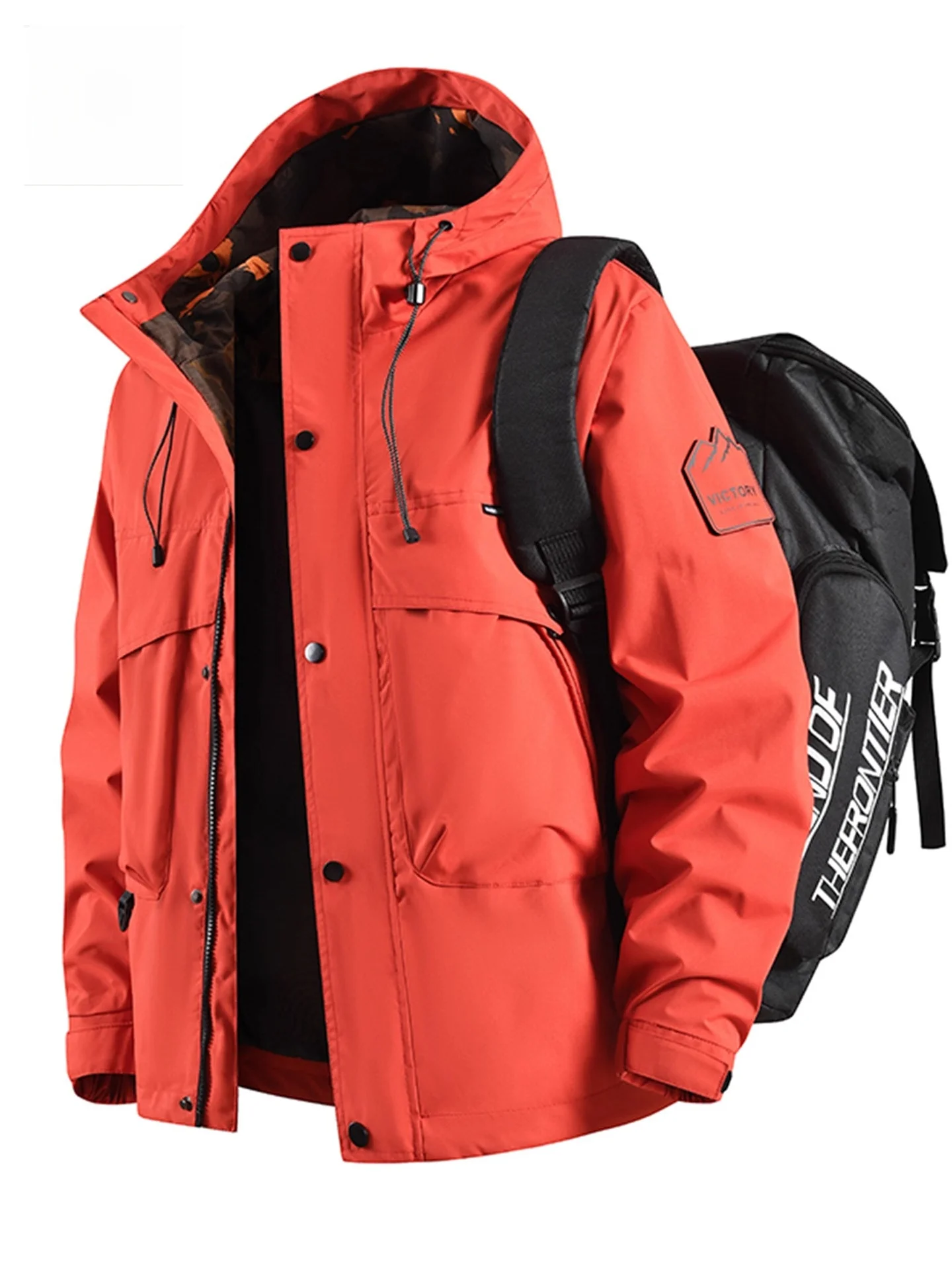 

Куртка TUCANO Faion ветрозащитная с капюшоном, мужская, весна-осень, для активного отдыха, из полиэстера, с длинными рукавами, на молнии, цветная