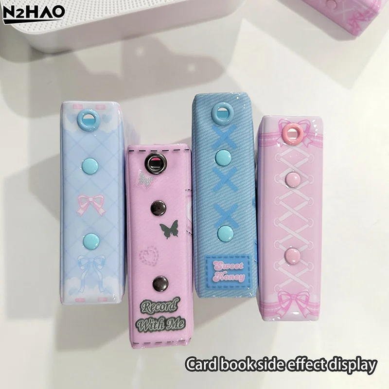 أزياء الحلو الدانتيل الدنيم نمط ألبوم بطاقة صغيرة المحمولة 3 بوصة Photocard الموثق انفصال فضفاضة ورقة بطاقة صغيرة حقيبة التخزين