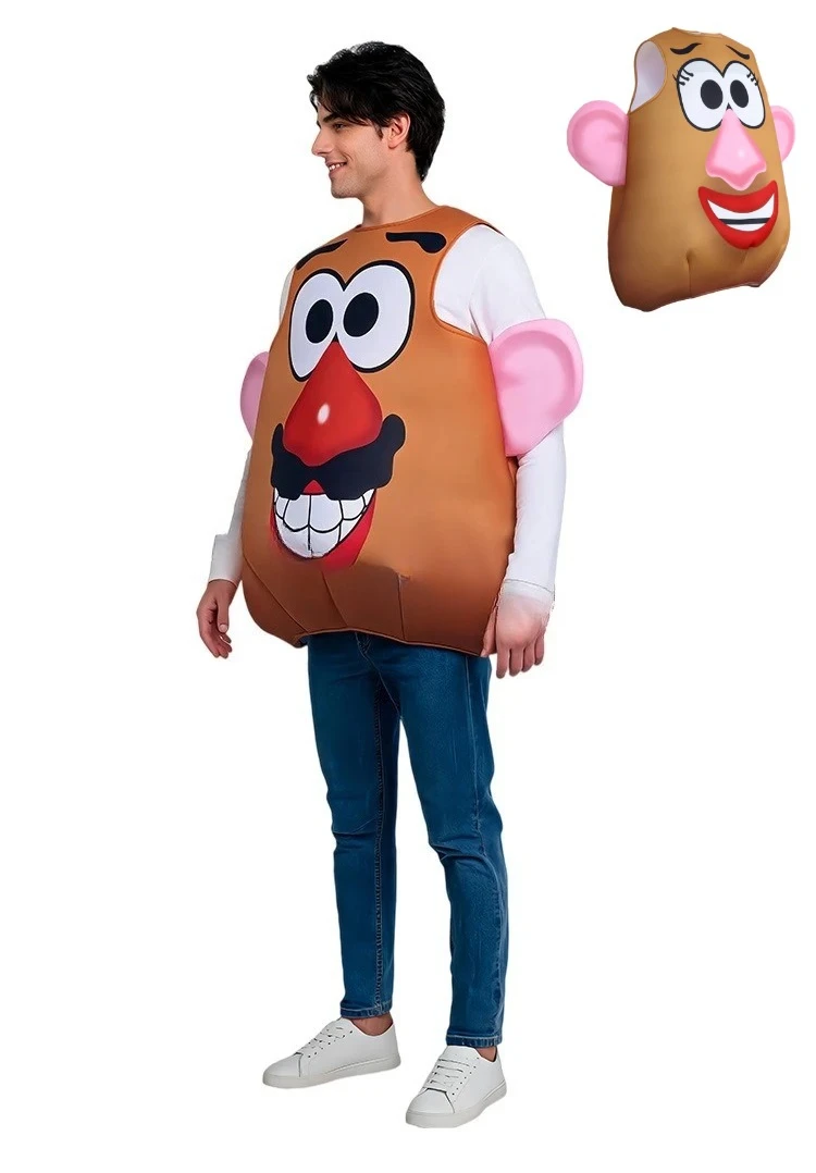 Funny Cartoon Potato Head Couple Mr and Mrs Matching Costume for Halloween Party Carnival Holiday Fancy Dress Performance Wear