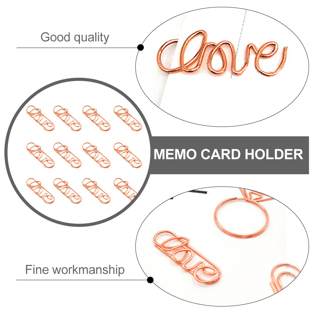 20Pcs Photo Clips Paper Clamp Rose Golden Book Mark Pins Strong Metal Note Clip for Office Home Dorm Room Decoration Use