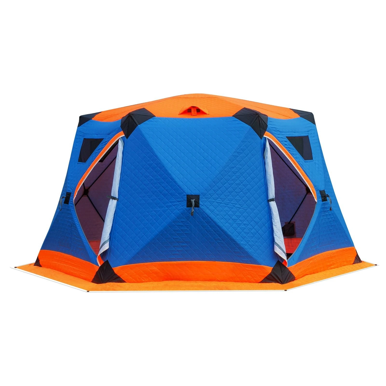 Venta al por mayor, tienda de pesca grande al aire libre para 4-6 personas, refugio térmico portátil para pesca en hielo, resistente al viento, tiendas de pesca de carpa para acampar