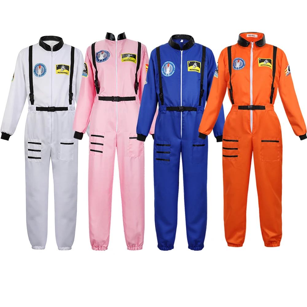 Traje de astronauta feminino traje de espaço adulto terno para mulher rosa trajes de vôo feminino traje de halloween para adultos astronauta