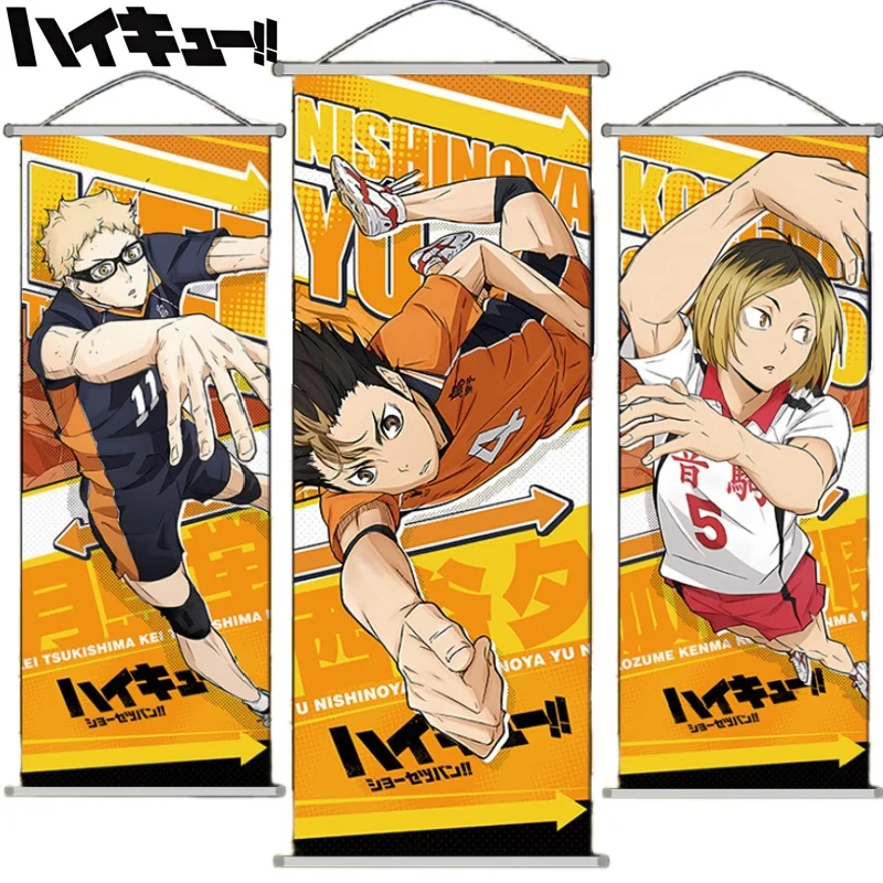 New Haikyuu!! Poster Room Wallpaper Cartoon Hinata Shoyo Long Scroll Hanging Painting Anime Peripheral Support Decoration