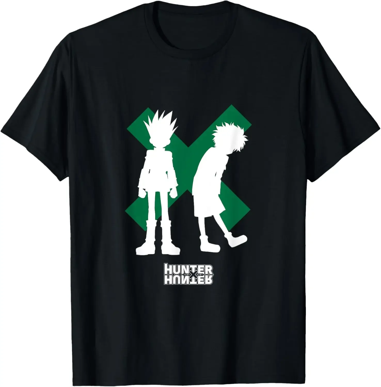 Hunter X Hunter Gon Freecss and Killua Silhouettes T-Shirt Japanese Anime Cartoon Unisex Summer Streetwear Tops Graphic T Shirts