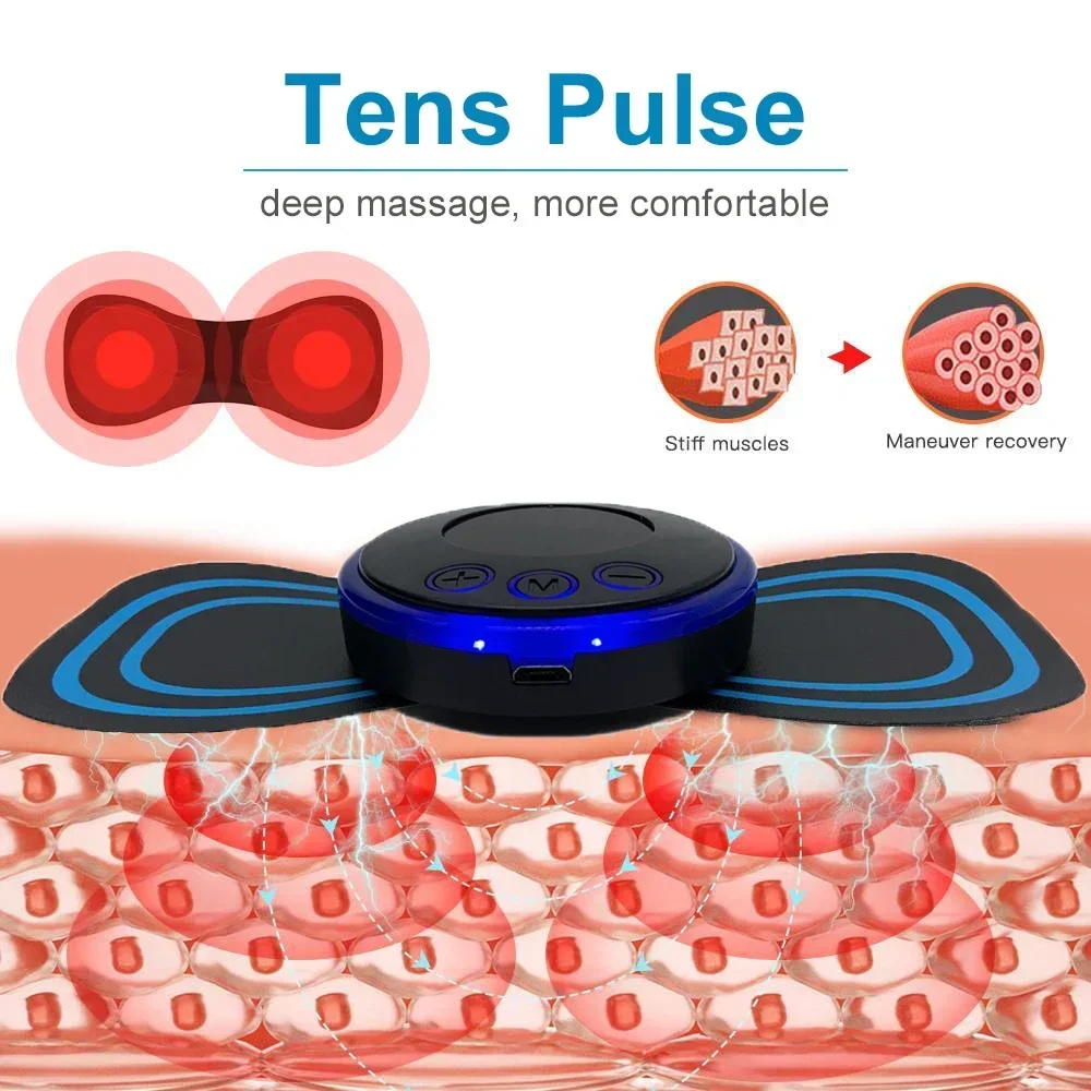 EMS Neck Massager Electric Pulse Cervical Back Pain Relief Device 8 Modes Tens Muscle Stimulator Portable Relaxation Health Care