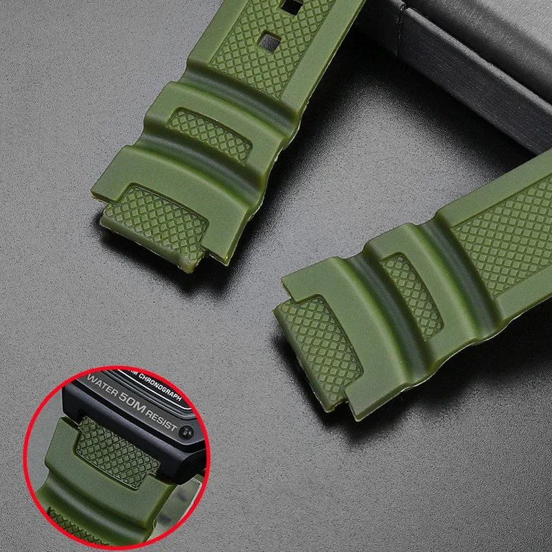 Watch strap accessories are suitable for Casio Watch W-218h / F-108 AE1200 / 1000 / 1300 resin silicone watch strap 18mm