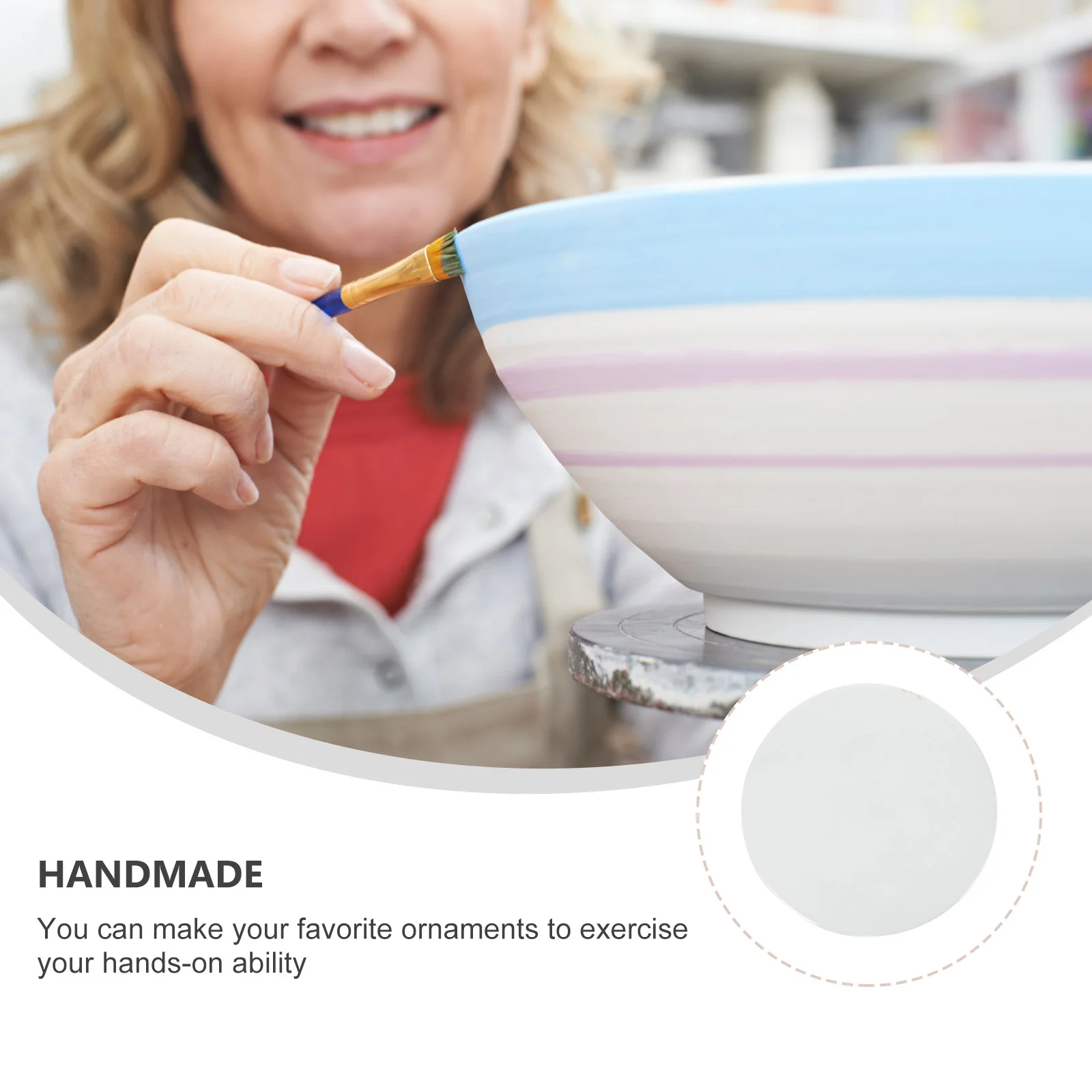 

Ceramic Painting Plate Unfinished Blank Round Diy Drawing Chip Smooth Non-Toxic For Kids Art Craft Graffiti Practice