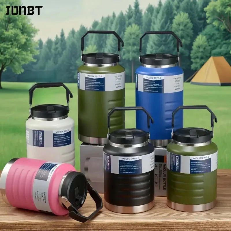 

50oz/67oz Large Capacity Double-Wall Vacuum Insulated Stainless Steel Water Bottle Leakproof Thermal Cup with Straw Lid & Handle