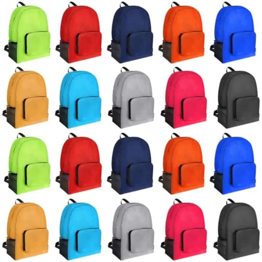 

20 Pack Foldable Backpacks Lightweight Backpack Bulk Adults Bag Mix s Bag Outdoor Travel Donation Supplies