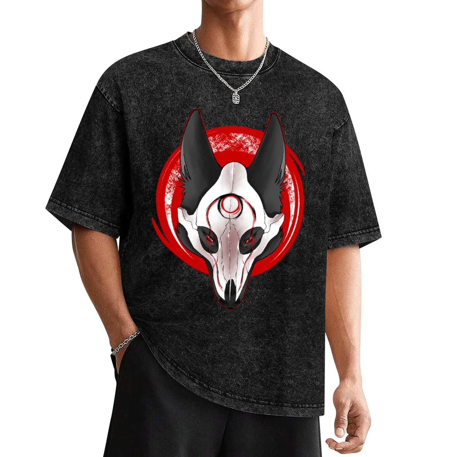 Wolf Grimm Head T-Shirt summer shirt plus sizes summer 2025 mens vintage t shirts