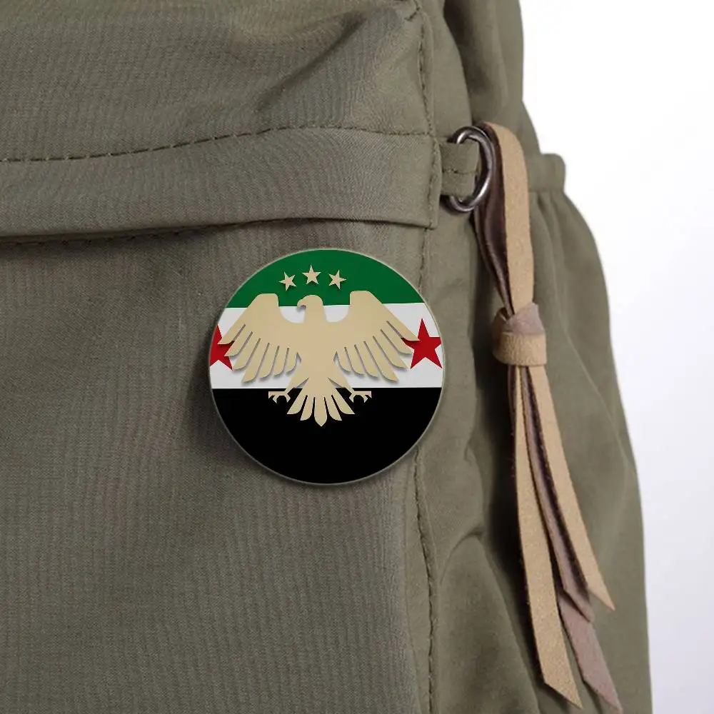 Eagle Syrian New 2025 Logo Flag Badges Round Exquisite Badge Brooches Creative Pins For Clothes Hat Backpack Gift Accessories view 5