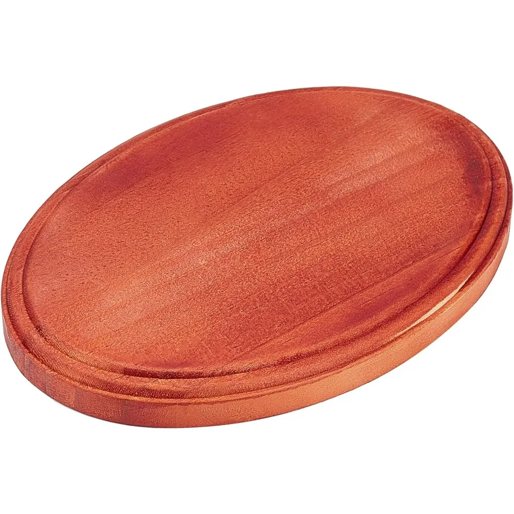 Oval Wood Display Base 6.8 x 4.8” Hand Casting Sculpture Base Solid Wood Plaques with Edge Wooden Display Board for Craft