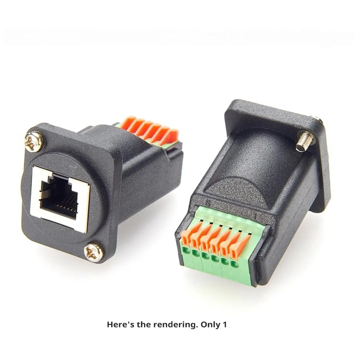 NEW FACTORY~RJ12 6P6C Female Panel Mount 6 Pin Terminal Block Adapter Bulkhead D-Type Module RJ12 6P6C Flange Mount Connector