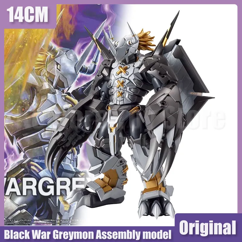 

14cm Digimon Adventure Anime Figure Metal black Greymon Action Figureine gk Assembly Model Collection Decorations Doll Toys Gift